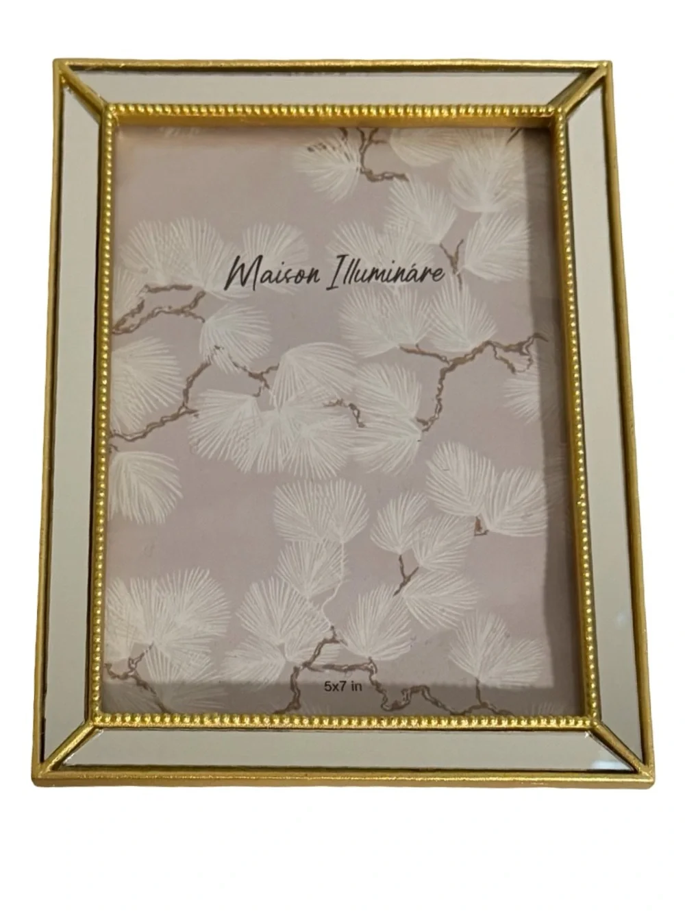 Maison Illuminare Gold Tone Mirrored 5x7 Photo Frame